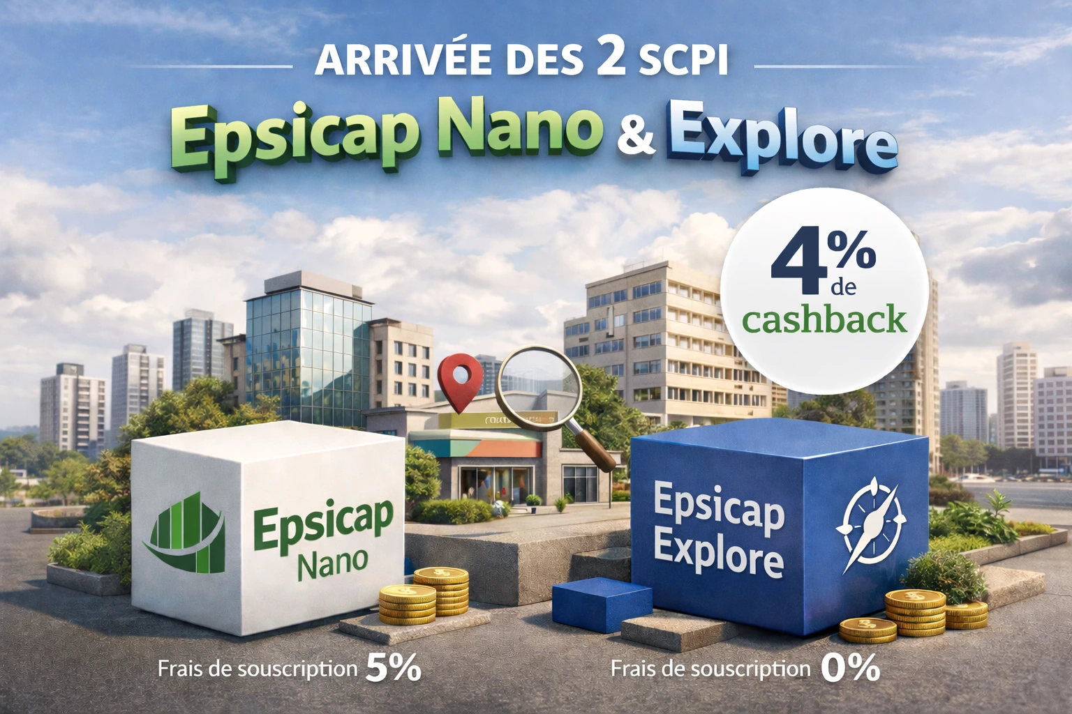 arrivée des SCPI Epsicap Nano et Explore sur Qoria